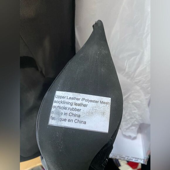 Jeffrey Campbell Revolve Peepshow Boots Black mesh suede high heels shoes 9 FLAW - Picture 13 of 15